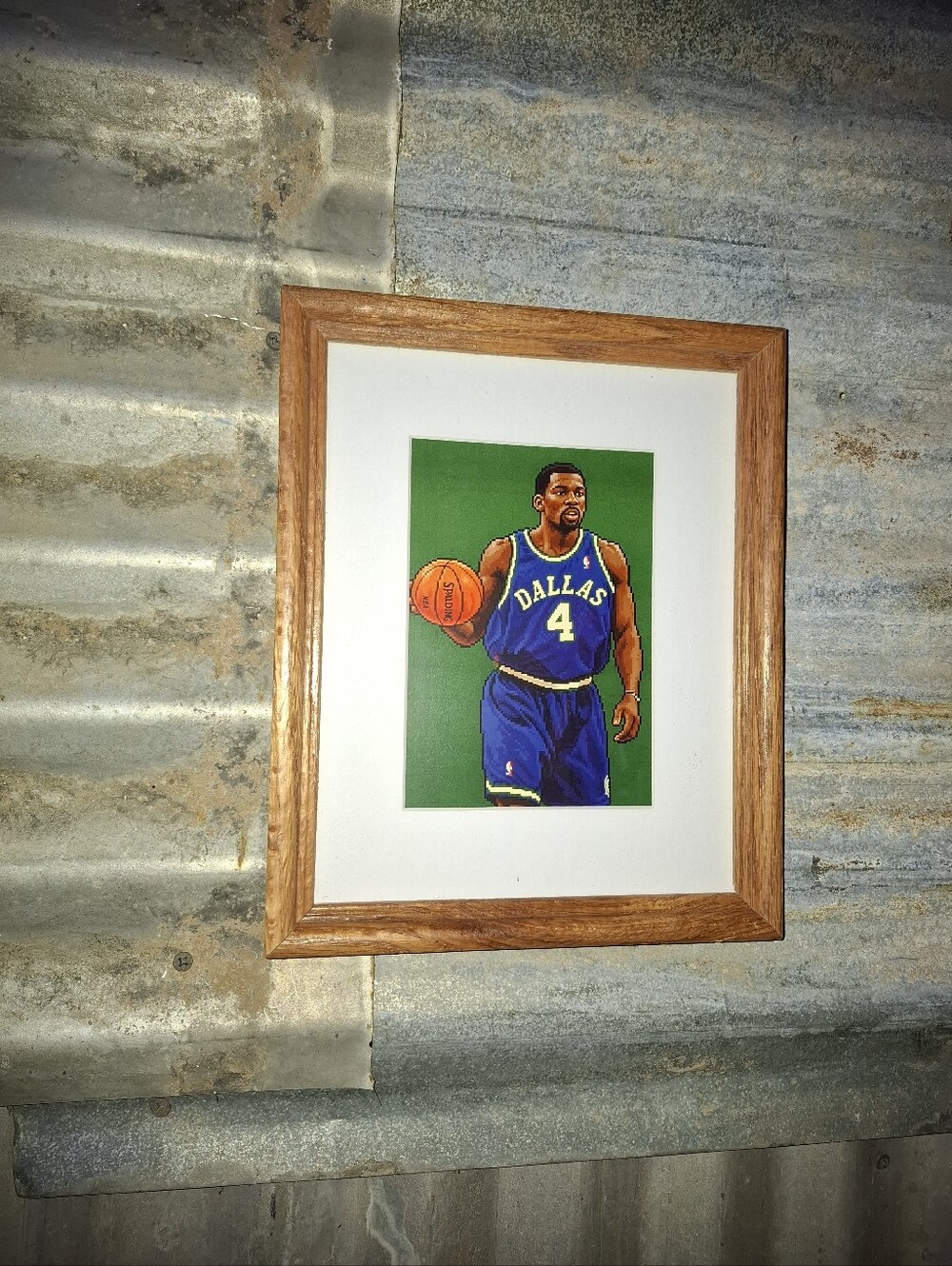 8 Bit Michael Finley Retro NBA Dallas Mavericks Framed Art Print By Neon Nicho